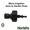 4mm (ID) Micro Irrigation Pipe to Quick Connect Adaptor Hozelock