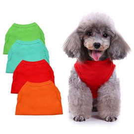 Chol&Vivi Shirts for Dog, Plain Dog T Shirt Vest Clothes Soft and Thin, 4pcs Blank Shirts Clothes Fit for Extra Small Medium Large Extra Large Size Dog Puppy, Shirts for Dog