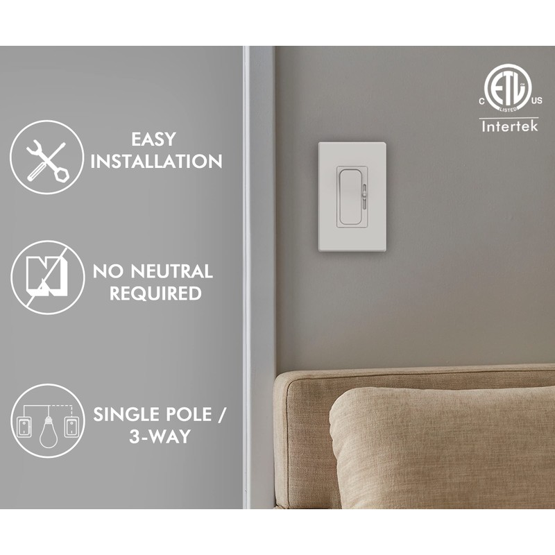 CLOUDY BAY LED Digital Dimmer Switch for LED Light/CFL/Incandescent, Phrase