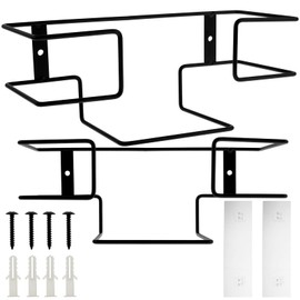 2pcs Glove Box Holder, Iron Glove Holder Wall Mounted, Space Saving Disposable Glove Dispenser, Iron Glove Box Holder for Organizer Rubber Gloves Masks Facial Tissue, for Lab Home Office Two Sizes