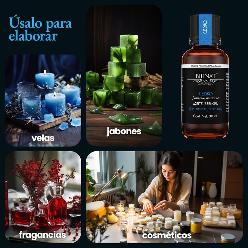 BIENAT AROMATERAPIA Aceite Esencial de Cedro 30mL