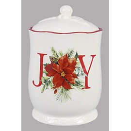 Young's Inc Ceramic Christmas Joy Treat Jar With Silicon Seal