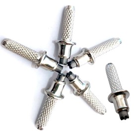 DraCra 6 Pack Trekking Pole Tips Replacement Heavy Duty Universal Tungsten Steel End Tip Parts for Mountaineering Travel Ski Walking Poles Stick Climbing Rod Hiking Cane Crutches