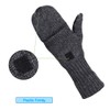 Winter Knitted Fingerless Wool Gloves Thermal Insulation Warm Convertible Mittens
