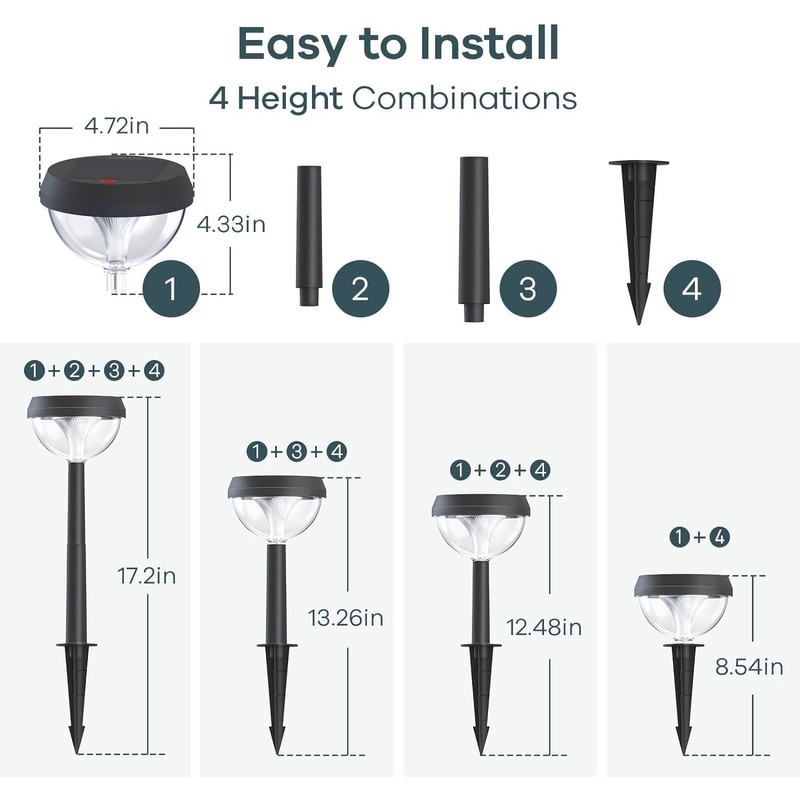 Linkind Castle Solar Path Lights, 3000 K Warm White Solar