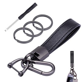 Coollooda Leather Key Ring, Car Keychain, Carabiner Clip, Anti-Lost, Removable, Genuine Leather, Durable Metal, Durable, Stylish, Convenient, Design, Smart, Simple, Popular, Unisex, For Car, Home