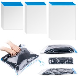 Compression Bags for Travel, 10 PCS Space Saver Bags, Hand Roll Vacuum Packing Bags for Travel, No Vacuum Needed, (3 Large, 3 Medium, 4 Small), Clothing, Luggage, Home Organizers Storage Bags