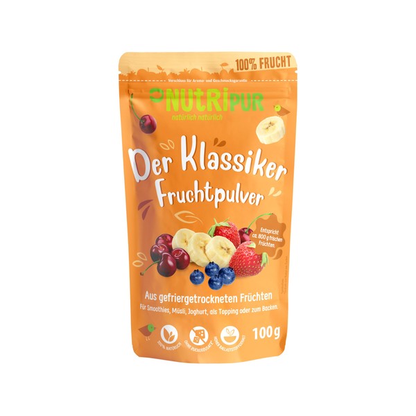 NUTRIPUR NutriPur Frchte Mix Fruchtpulver: 100g Fruchtpulver gefriergetrocknet C Getrocknete
