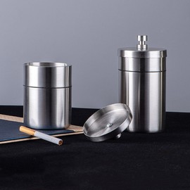 Household Portable Durable 304 Stainless Steel Ashtray with Lid Ashtray