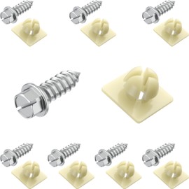 Prime Ave Heavy Duty Rustproof Stainless Steel Screws with Slotted 3/8" Hex Head + Nylon Inserts for Securing License Plates, Frames & Covers 4755299 3907444 A11719 Multipurpose Easy DIY (Set of 8)