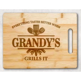 Grandy's Kitchen Bamboo Cutting Board - Father's Day Cutting Board - Father's Day Gift - Birthday Gifts From Grandchildren - Son - Daughter - Best Grandpa Cutting Board - Grandy Gifts