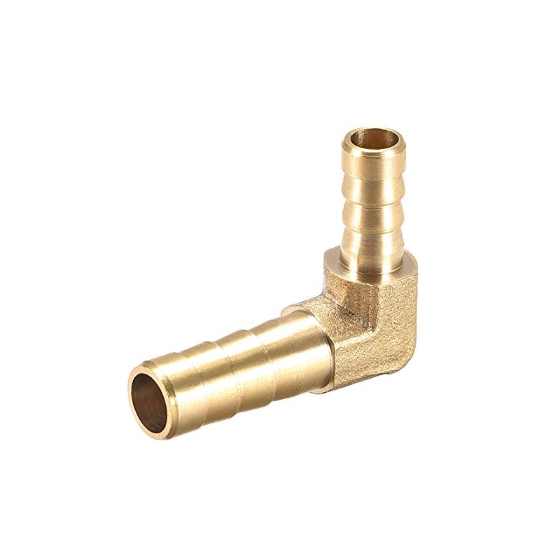 sourcing map 8mm to 6mm Barb Brass Hose Fitting 90