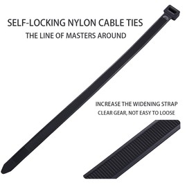 On1shelf® Premium Cable Ties 650mm x 12.0mm 65cm Strong and Long Nylon Cable Ties (Pack of 10, White)