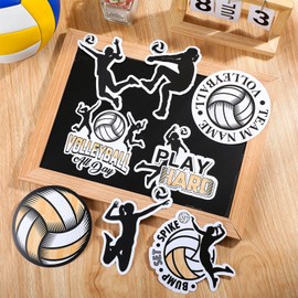 Fuutreo 108 Pcs Volleyball Cutouts Decoration Sport Cutout for Locker Room Poster Board Sport Bulletin Board Decoration for Locker Classroom Boy Girl DIY Craft Birthday Class Chalkboard Art Wall Decor