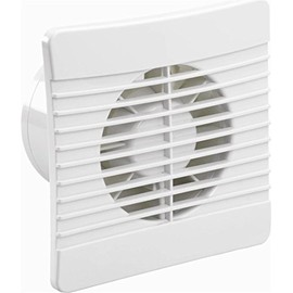 Blauberg UK LINE-100-T LINE-100-T-A Low Profile 4" 100mm Slimline Bathroom Extractor Fan with Timer White, 100 mm