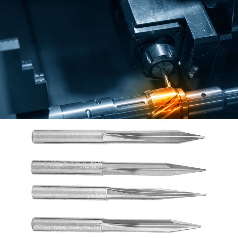 4Pcs VShaped Carving Cutter 2Edged Engraving Bit 4x0.4x15°/4x0.4x20°/4x0.4x25°/4x0.4x30°