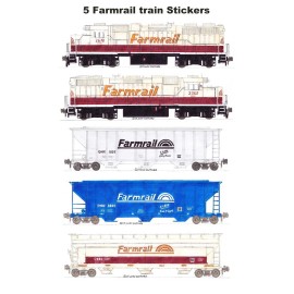 Farmrail Grain Train 5 refrigerator magnets  5 individual Stickers Andy Fletcher