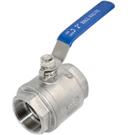 SuperWhole 2" NPT Female 316 Stainless Steel Full Port Ball Valve Vinyl Handle WOG1000