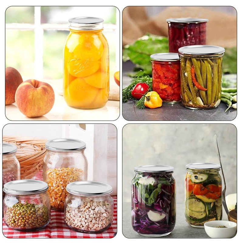 48PCS Mason Jar Lids for Wide and Regular Mouth Jars,