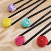 Firstmeet Floral Rose Necklace Handmade Flower Satin Ribbon Choker Necklace