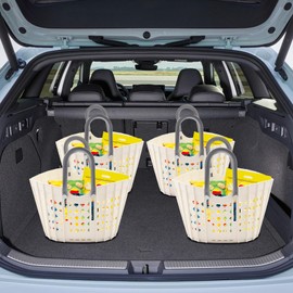 KOLHGNSE 4 Bags Wear Resistant Laundry Basket, Foldable Portable Place Bag, The Ideal Choice For Clothes, Camping, Shopping, Shopping