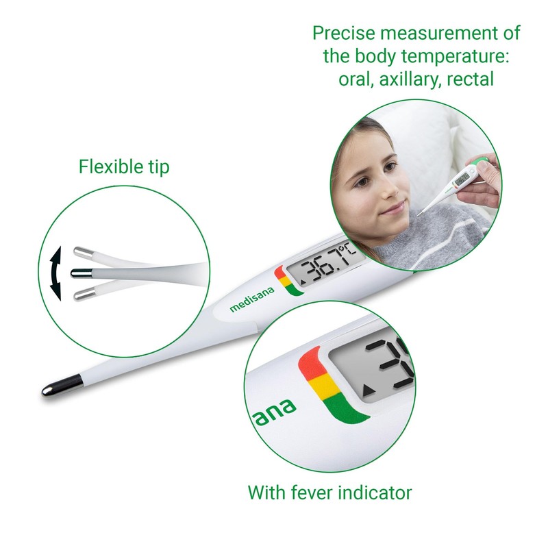 medisana TM 705 Digital Fever Thermometer, Thermometer with Fever Alarm,