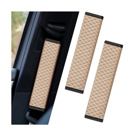 Mandark 2PCS Car Seat Belt Cover, Soft Automotive Safety Belt Shoulder Harness Pad Cushion, Comfortable Vehicle Seatbelt Shoulder Neck Protector, Universal for RV, SUV, Truck (Beige)
