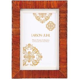 ラーソン・ジュール フォトフレーム カリマンタン A5(中判=内寸152x212mm)ハガキ用中抜きマット(窓寸94x142mm)付き オーク色