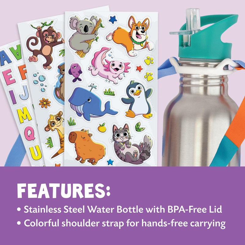 MindWare Cute & Custom Animal Water Bottle Decorating Kit