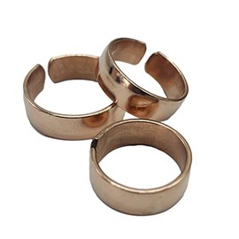 Juego de 3 anillos de cobre puro forjados a mano. Fabricado con 100 cobre puro sin tratar. Juego de anillos curativos tibetanos.                      