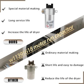 2025 Upgrade W11395618 Motor Run Capacitor Replace W11315694 W10866250 W10843769 W11158831 W10390446 W11162560 Washing Machine Capacitor for Maytag Whirlpool Kenmore Washing Machine Part 2-Year Qa