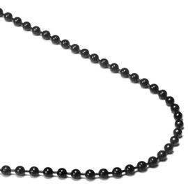 TruTi Black Titanium 3MM Bead Link Necklace Chain 32"