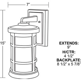Solus SPC50VC-WH Round Decorative Outdoor Wall Mount Light Fixture, Durable Clear Acrylic Lens, Polymer Composite, UL Listed for Wet Locations, Extends 9" Outwards, 15.25" H x 7.4" W, White