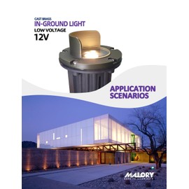 MALORY Brass Top Cover Landscape Well Lights, 12V Low Voltage Outdoor In Ground Lights,Anti-Glare Landscape Lighting with 5W 450LM MR16 for Pathway, Driveway and Garden (Shield Top, 1-Pack with Bulb)