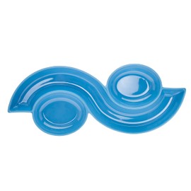 Godinger Chip and Dip Hummus Serving Dish Platter for Condiments and Crackers - Blue