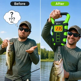 50kg Digital Fishing Scale with Ruler – Portable LCD Hanging Scale for Fish, Luggage & Travel