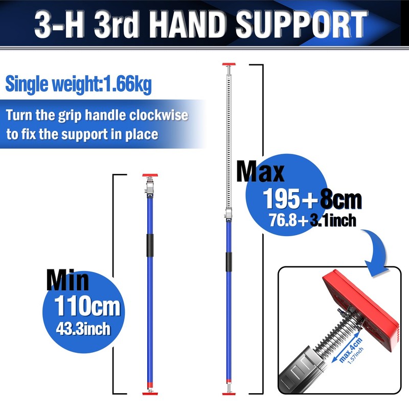 3-H Truck Cargo Bar,Adjustable Support Pole All Metal 1 Pack,Cabinet