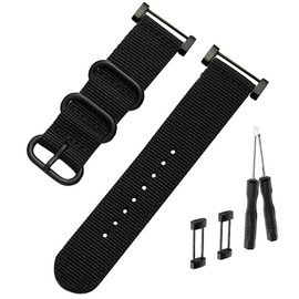 Octane Bands Watch Band for Suunto Core - Nylon Canvas Strap Replacement Kit Black - 24mm Strap - Includes Lugs Adapter & Screw Tools