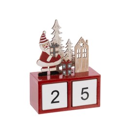Ganz Midwest Santa Claus Festive Décor Rosy Red & White 5 x 3.75 Inch MDF Holiday Tabletop Figurine, Christmas Countdown