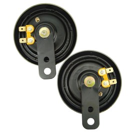 Ager Motorcycle Horn 12V Double Horn Universal Black Fin Plated 2 Pcs