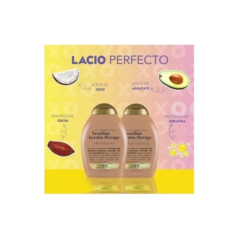Ogx Keratina Brasilea Shampoo Y Acondicionador 385 Ml