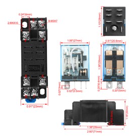 Heschen General Purpose Relay Module, Relay Switch, LY2NJ, 12VDC Coil, 10A 24VDC/220VAC, DPDT, LED Indicator, with Socket Base