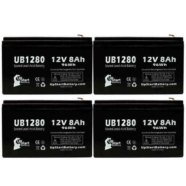 4-Pack Universal Sealed Lead Acid Battery Replacement for UB1280 (12V,