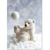 doodlecards Blank Christmas Card Polar Bear and Snowball Medium Size