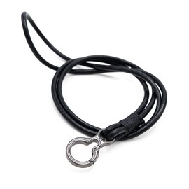 ZUKOU Neck Strap, Leather, Black, Black, Leather Cord, Cell Phone, Employee Card, Smartphone, Glasses Holder, Black