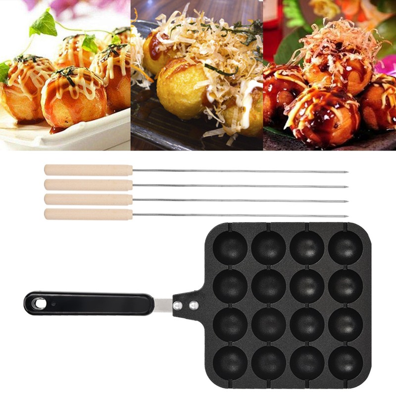 Non Stick Takoyaki Grill Pan Plate Cooking Baking Mold Tray