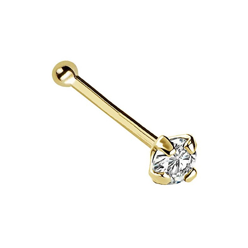 Jewelry Avalanche 22G Solid 14Kt Gold Nose Bone Stud with
