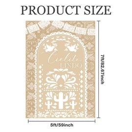 MEHOFOND MEHOFOND 5x7ft Light Beige Cielito Lindo Vertical Backdrop Baby Shower Photography Background Mexican Talavera Wedding Party Decorations Kids Birthday Bridal Shower Banner Photo Supplies