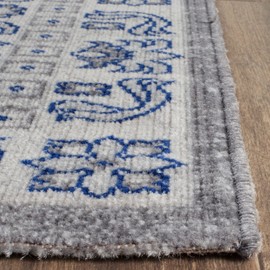 Safavieh Artisan Collection ATN320C Traditional Oriental Area Rug, 4' x 6', Silver / Blue