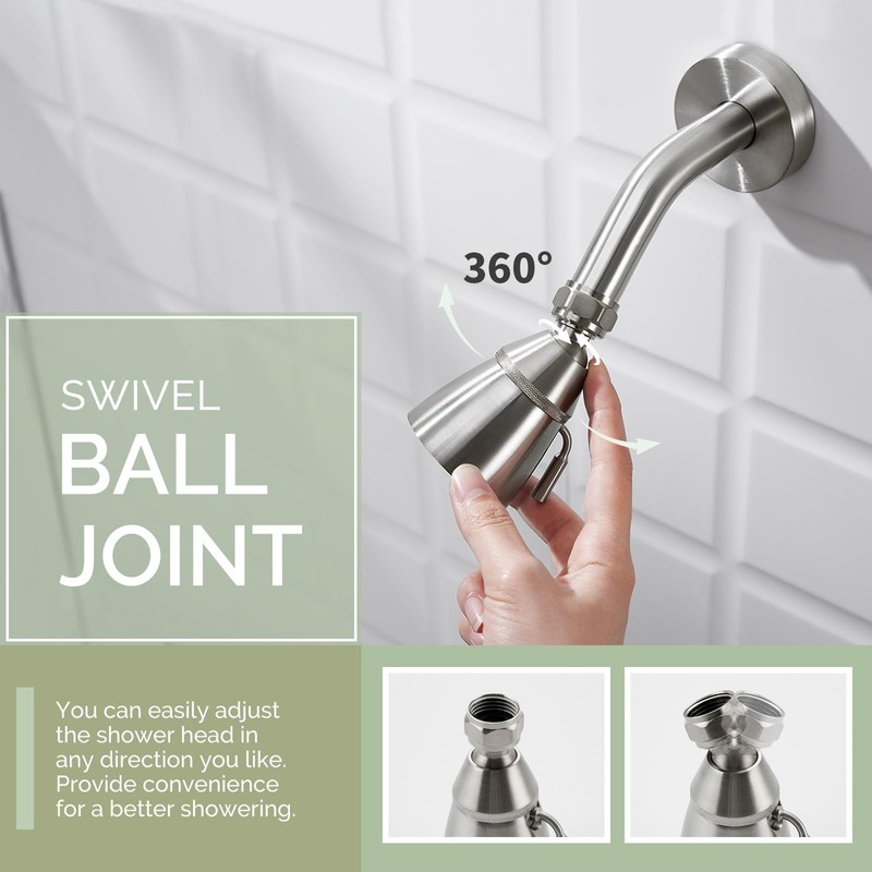 Angle Simple Shower Head, Brass High Flow Shower Sprayer Head,